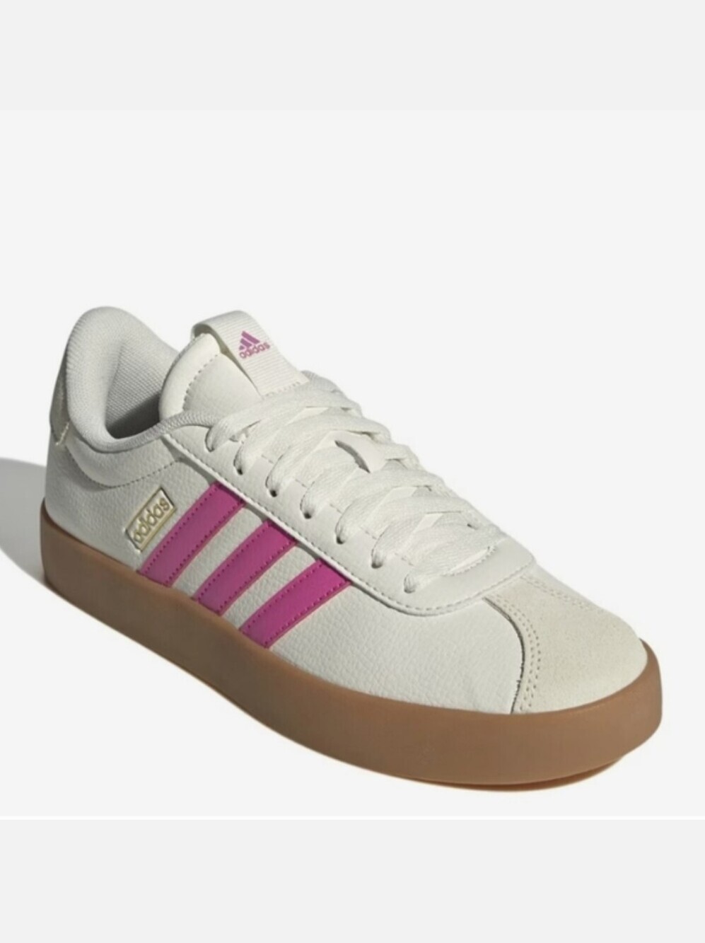 adidas Women's White & Pink Casual Skate Sneakers